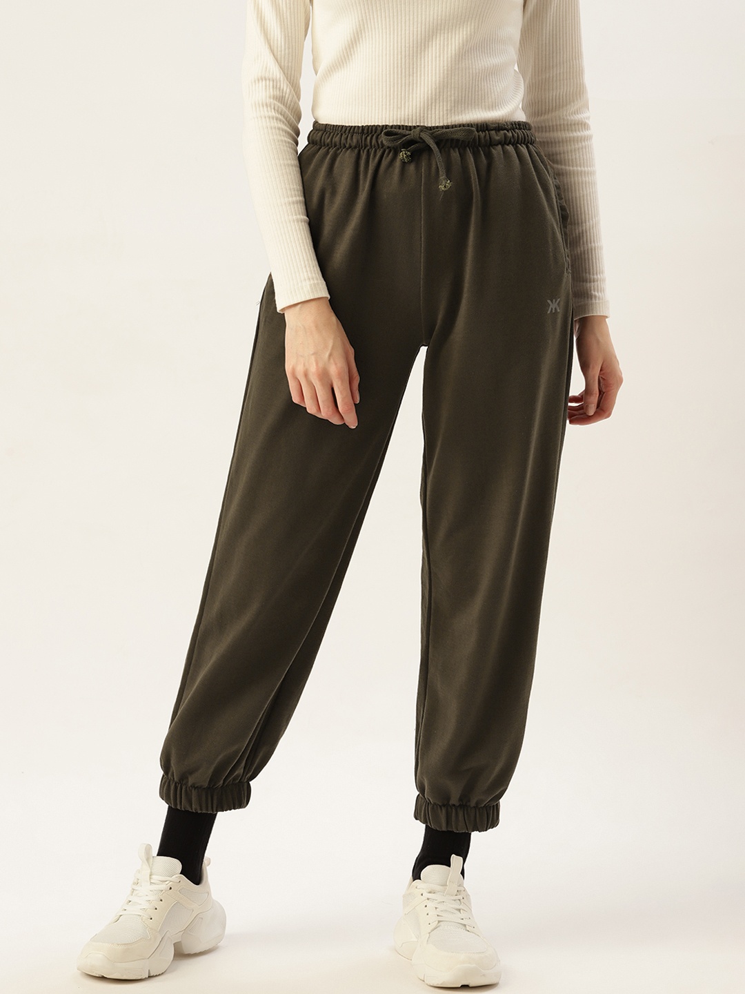 

Kook N Keech Women Olive Green Solid Joggers