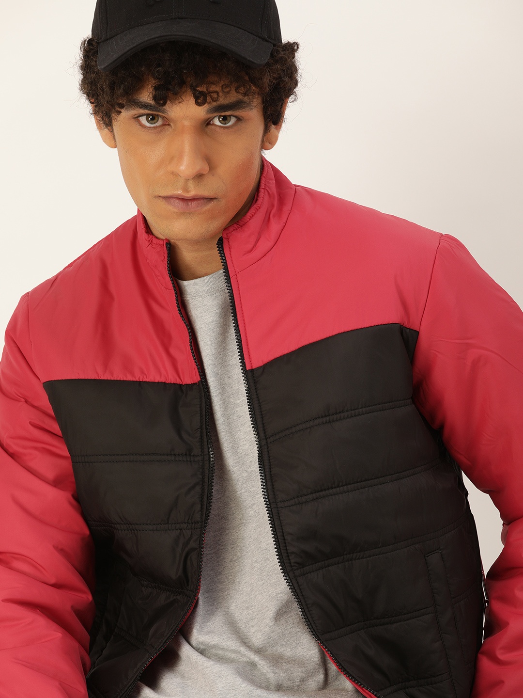 

Kook N Keech Men Red & Black Colourblocked Padded Jacket