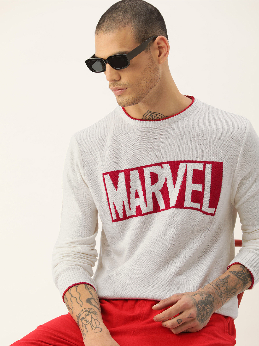 

Kook N Keech Marvel Men White Printed Pullover