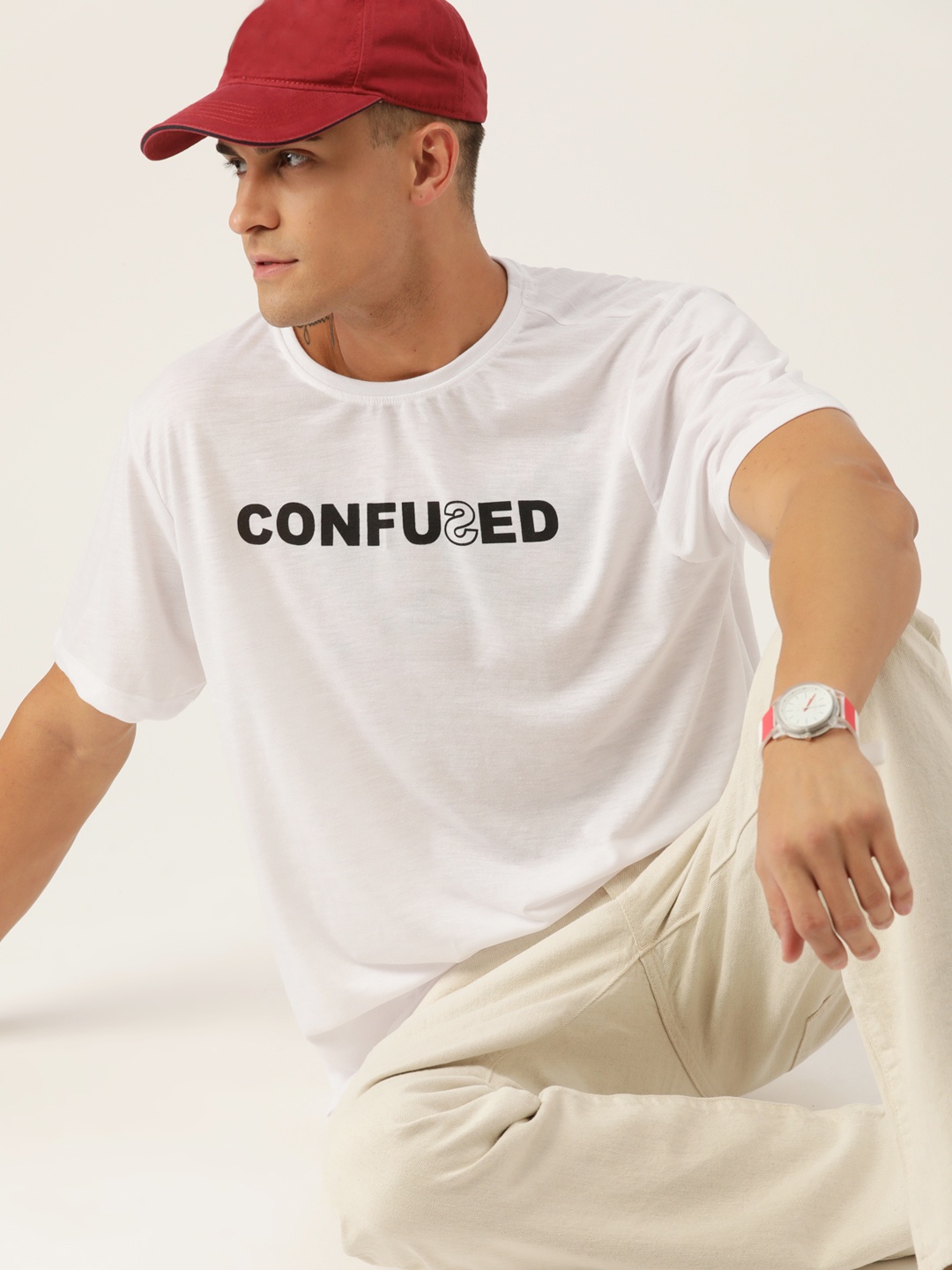 

Kook N Keech Men White & Black Printed Relaxed T-shirt