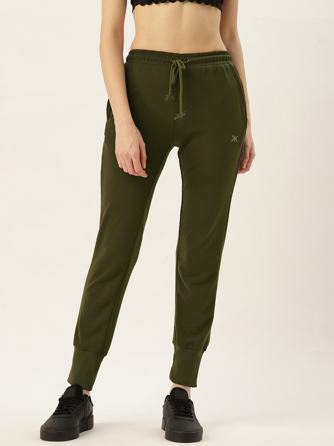 

Kook N Keech Women Olive Green Solid Joggers