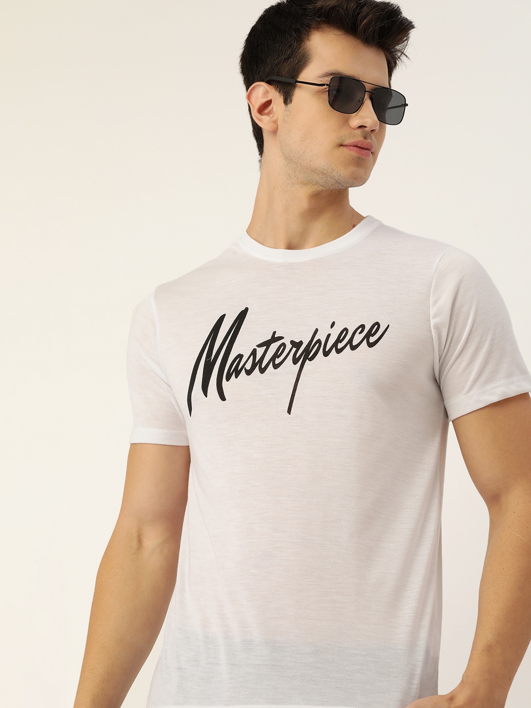 

Kook N Keech Men White & Black Typography Printed T-shirt