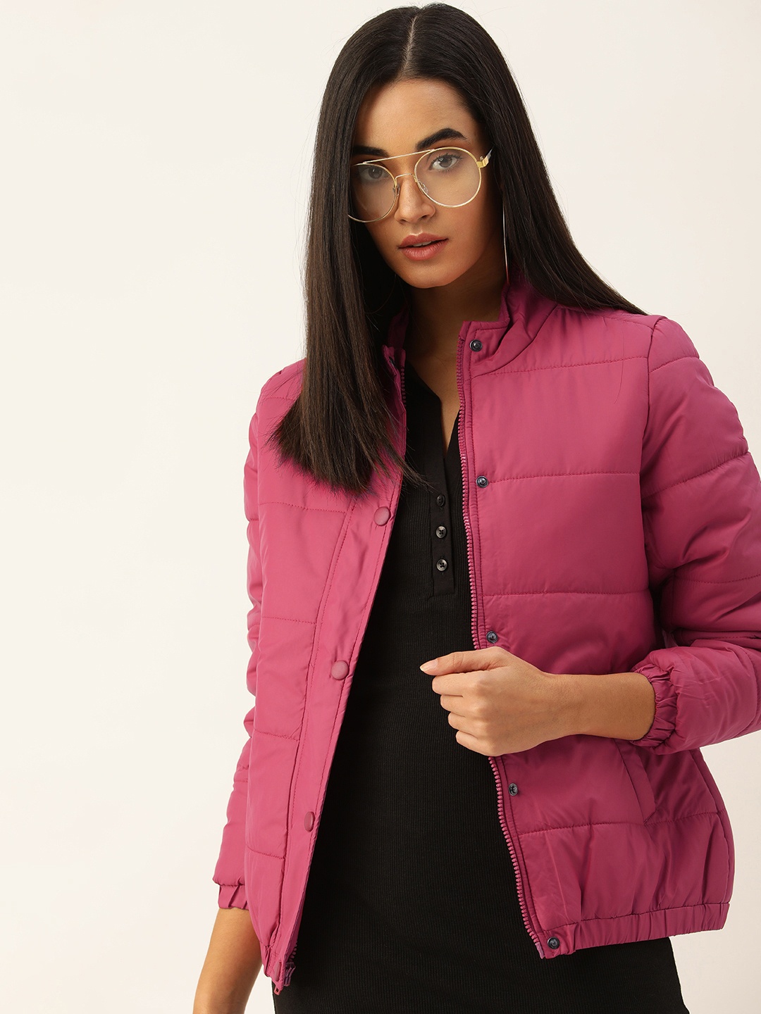

Kook N Keech Women Fuchsia Pink Padded Jacket