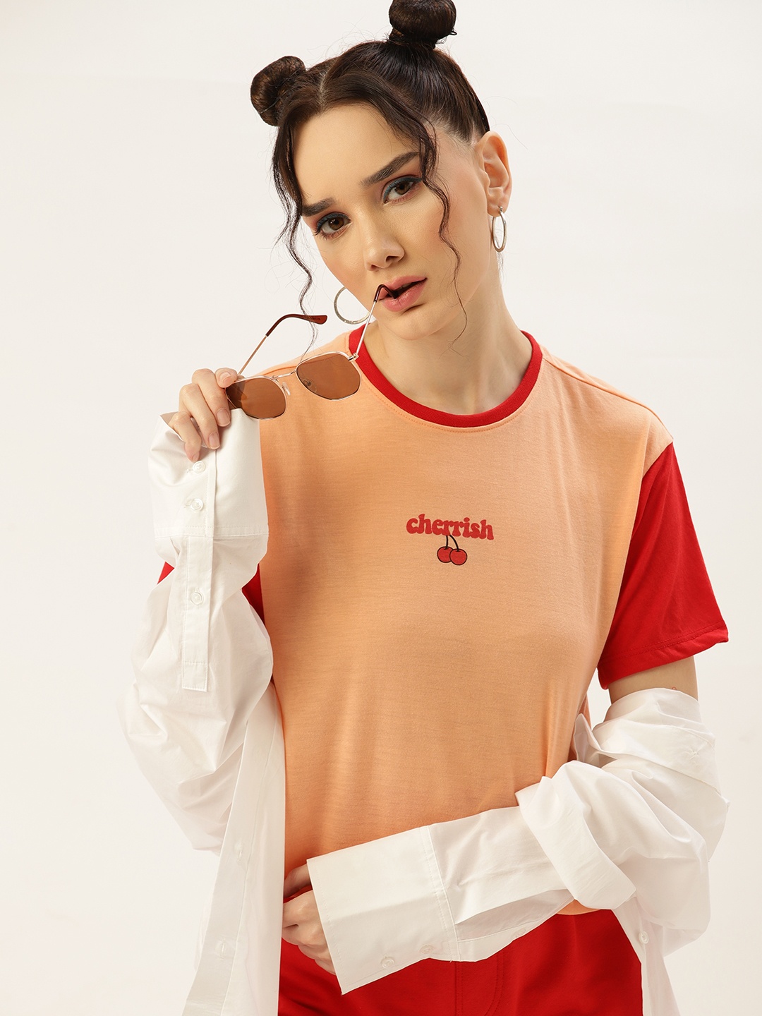 

Kook N Keech Women Peach-Coloured Typography Printed T-shirt