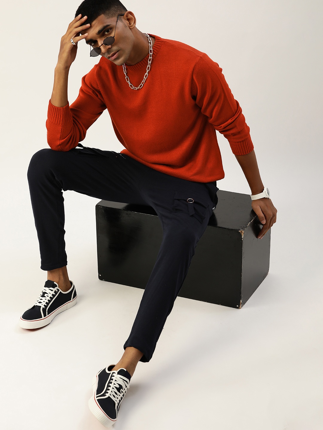 

Kook N Keech Men Red Round Neck Knitted Pullover