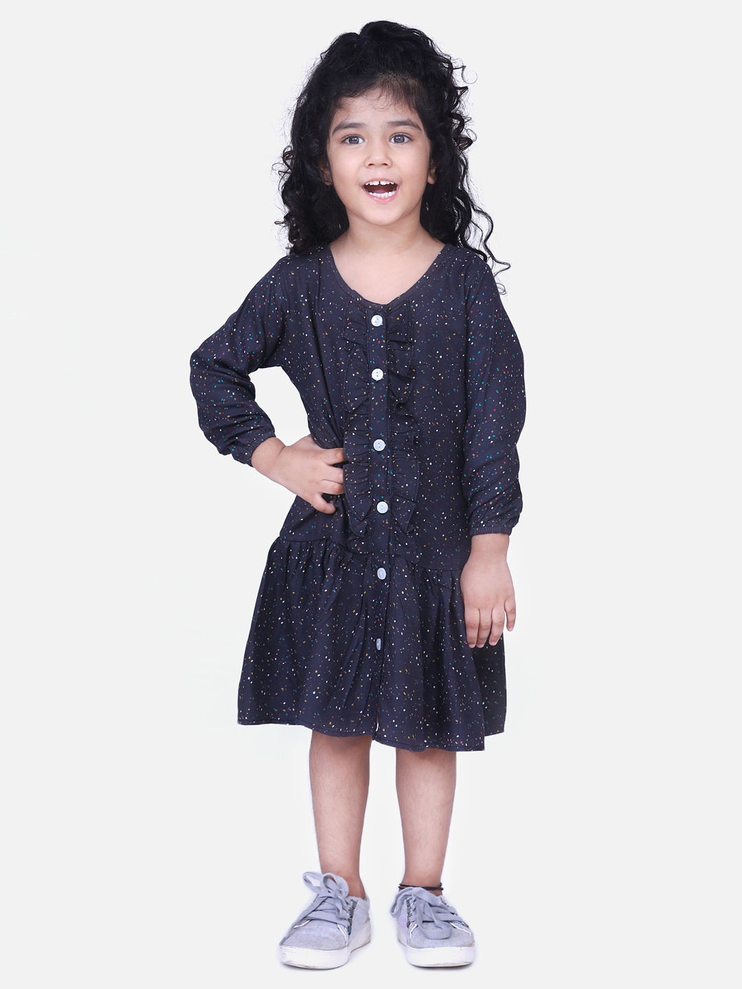 

AWW HUNNIE Girls Grey A-Line Dress