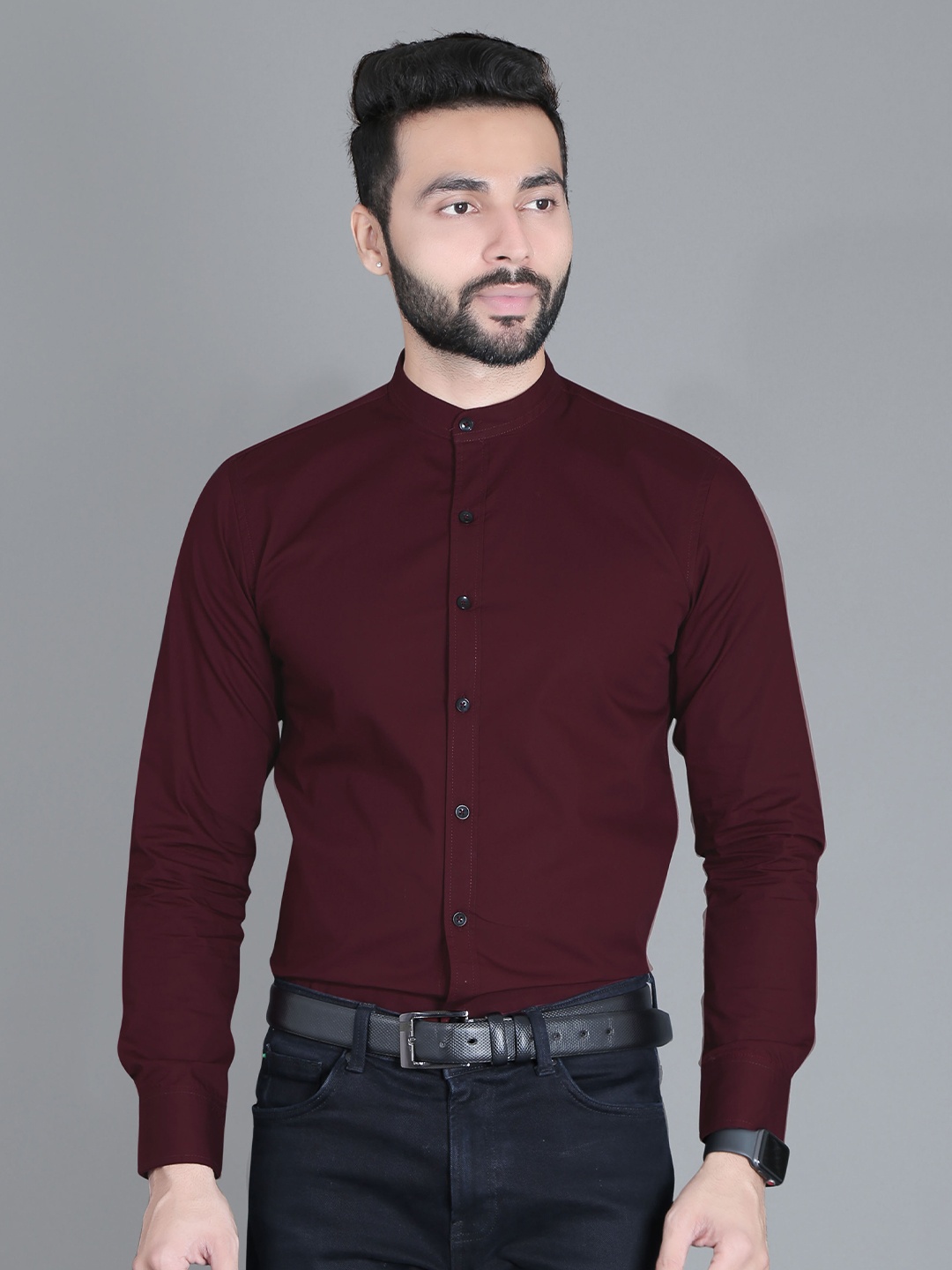 

5TH ANFOLD Men Maroon Slim Fit Formal Shirt