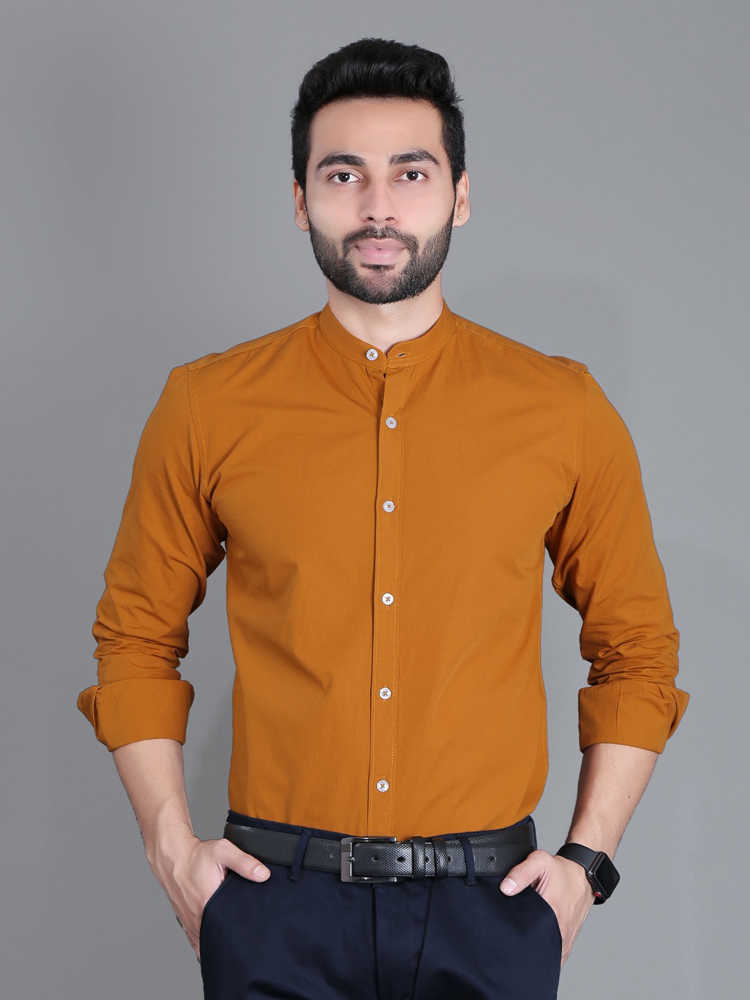 

5TH ANFOLD Men Brown Slim Fit Formal Shirt