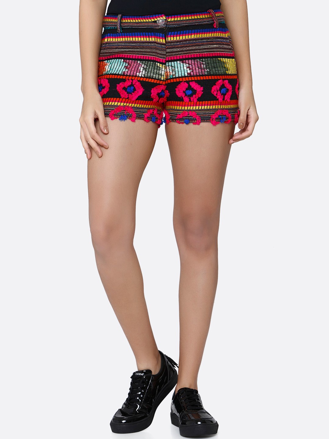 

aaliya Women Pink Skinny Fit Cotton Hot Pants Shorts
