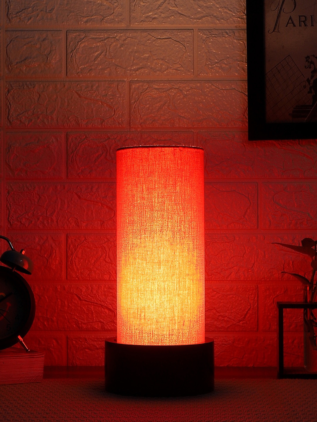 

Devansh Orange Solid Cylindrical Traditional Table Lamp with Shade