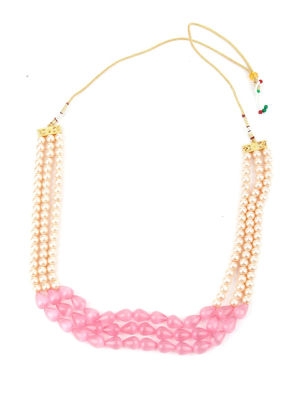 

ODETTE Pink & White Pearl Beaded Statement Necklace