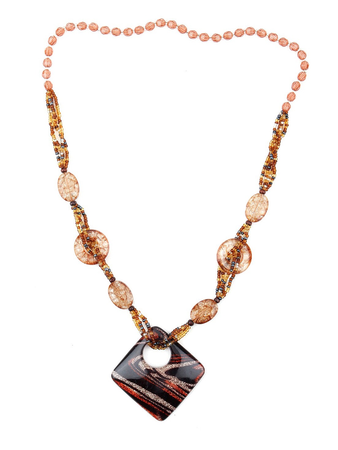 

ODETTE Brown Artificial Beads Necklace