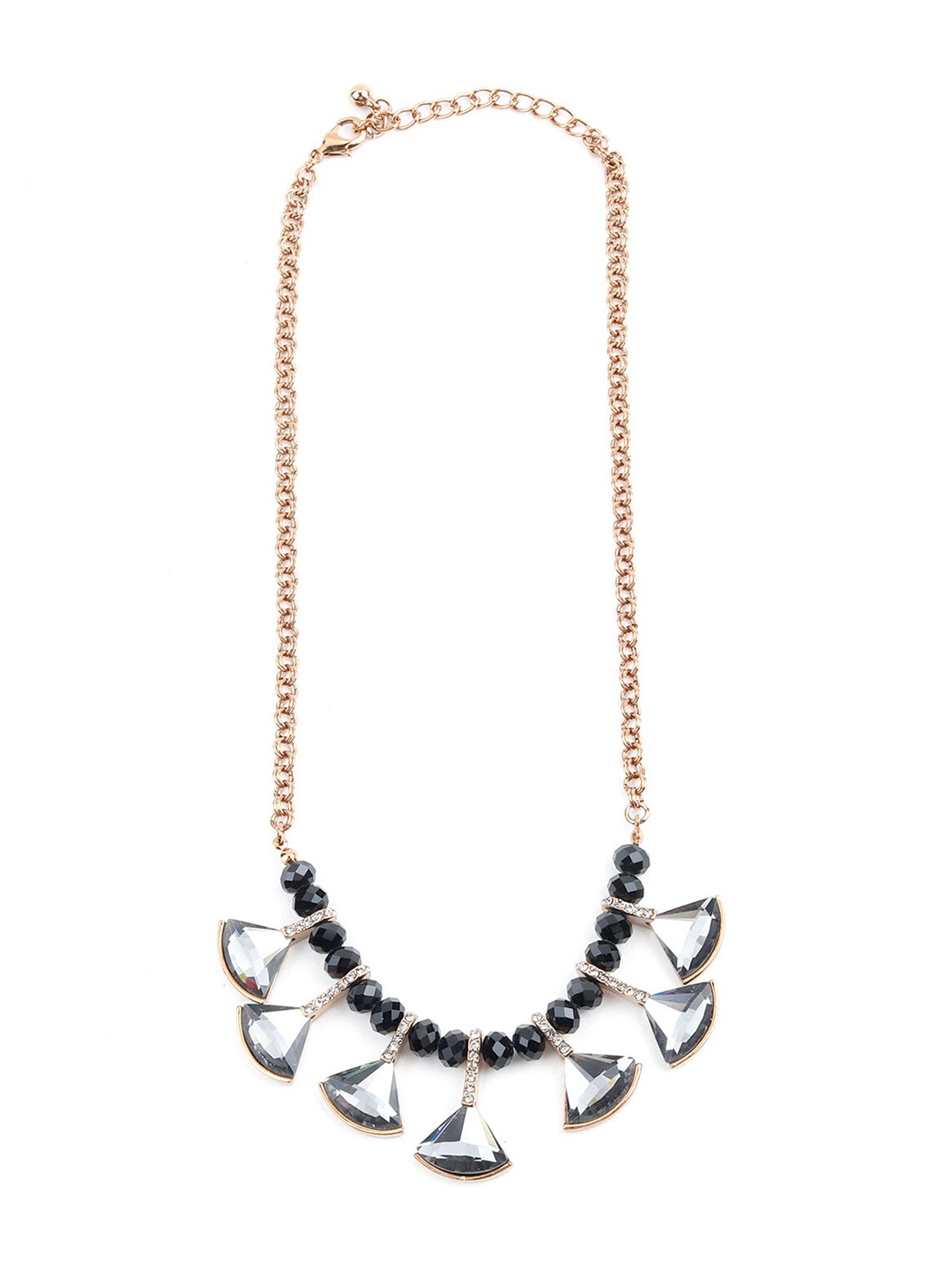 

ODETTE Gold-Toned & Black Rhinestone Necklace