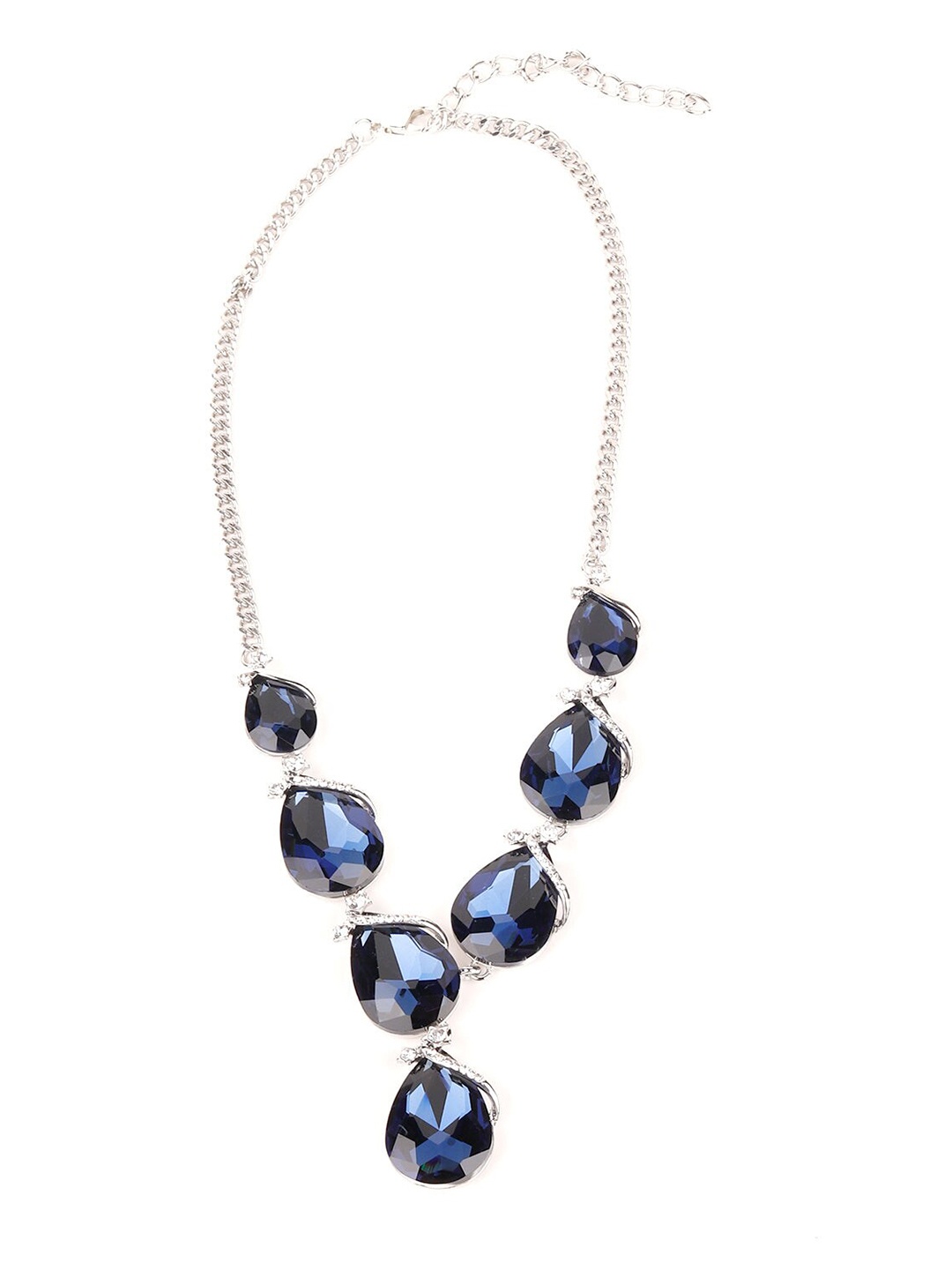 

ODETTE Navy Blue Stone Studded Statement Necklace