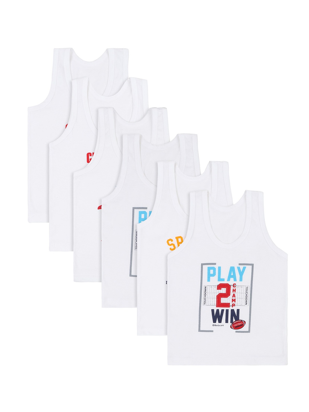 

Bodycare Infant Boys Pack Of 6 Assorted Cotton Innerwear Vests, White