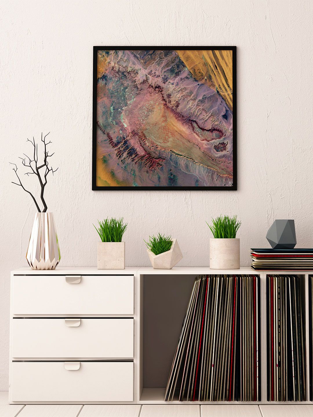 

ARTSPACE Yellow & Pink Color Rock Printed Framed Wall Art