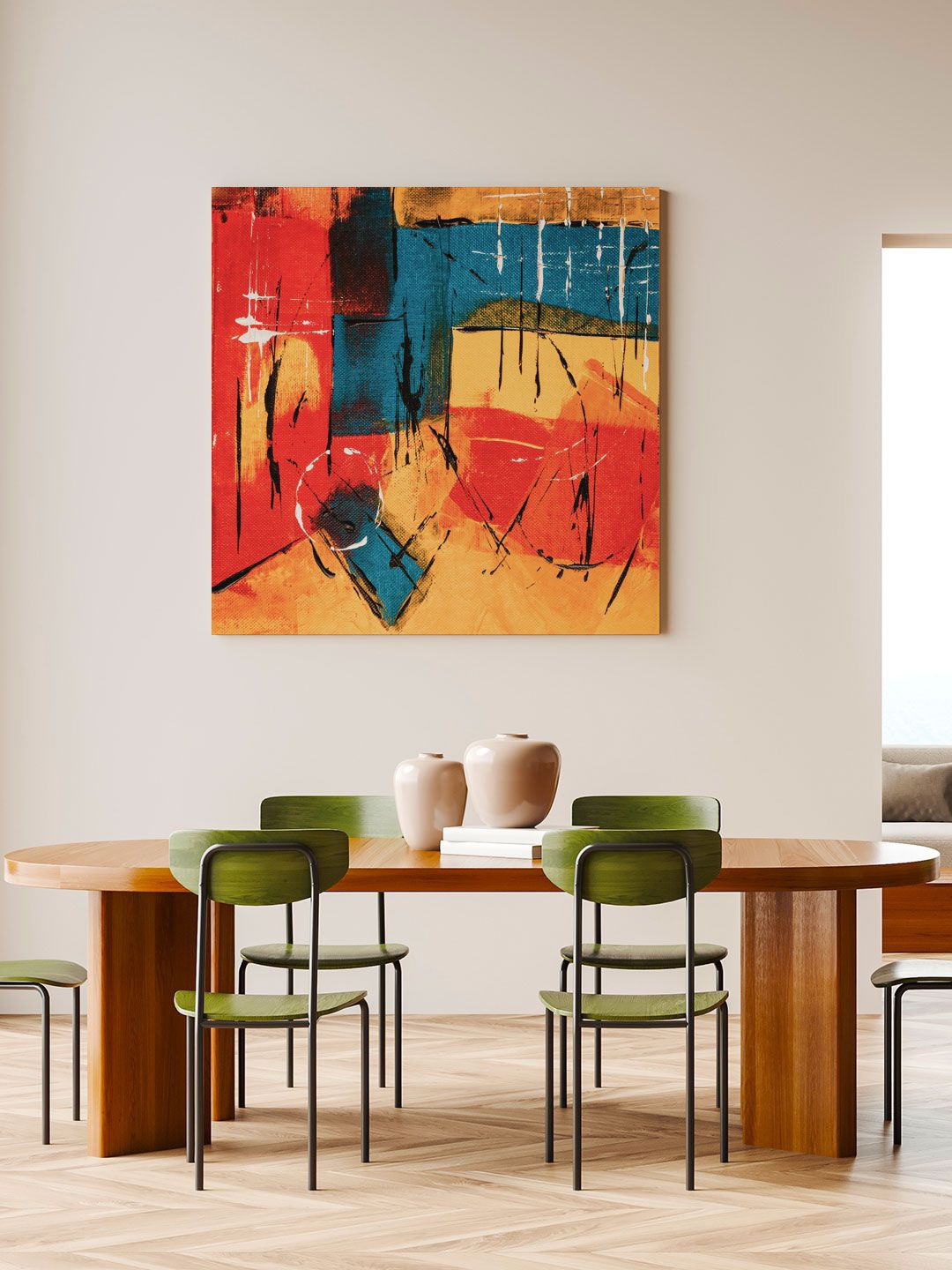 

ARTSPACE Red & Blue Abstract Wall Painting