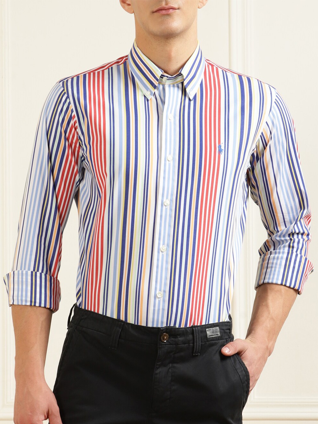 

Polo Ralph Lauren Men Blue Striped Casual Shirt