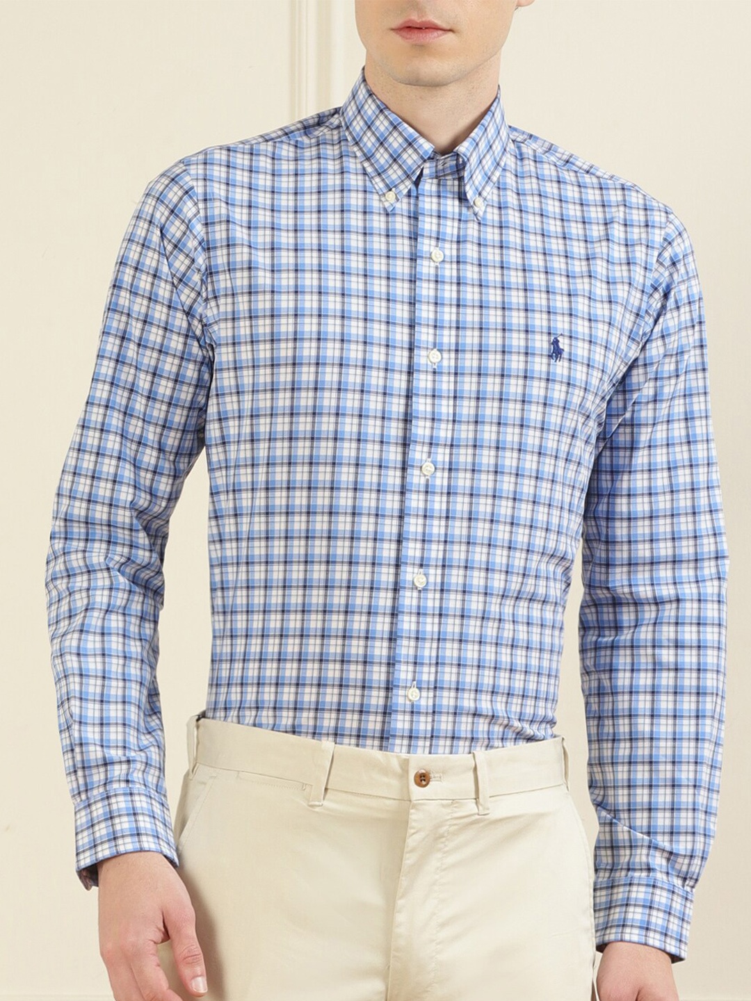 

Polo Ralph Lauren Men Blue Checked Casual Shirt