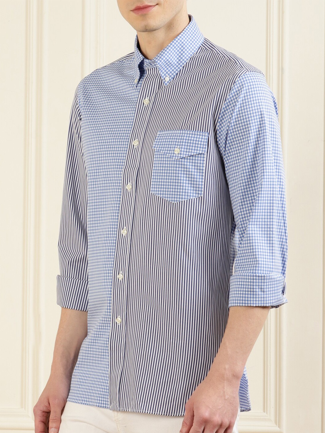 

Polo Ralph Lauren Men Blue Striped Casual Shirt