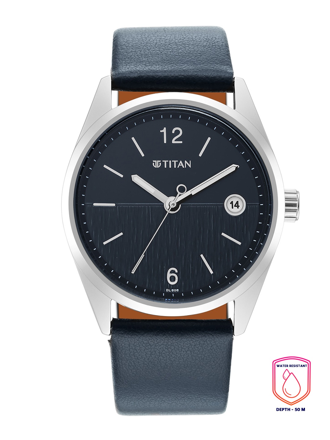 

Titan Men Blue Brass Dial & Blue Leather Straps Analogue Watch 1729SL06