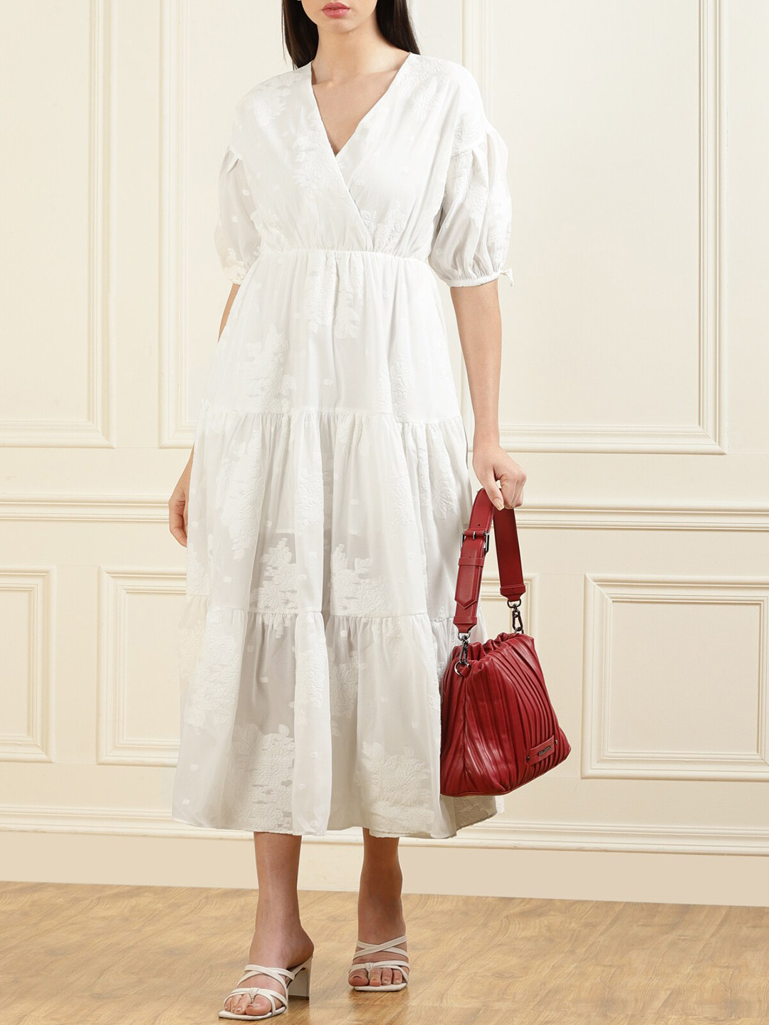 

Ted Baker White Floral Embroidered Maxi Midi Dress