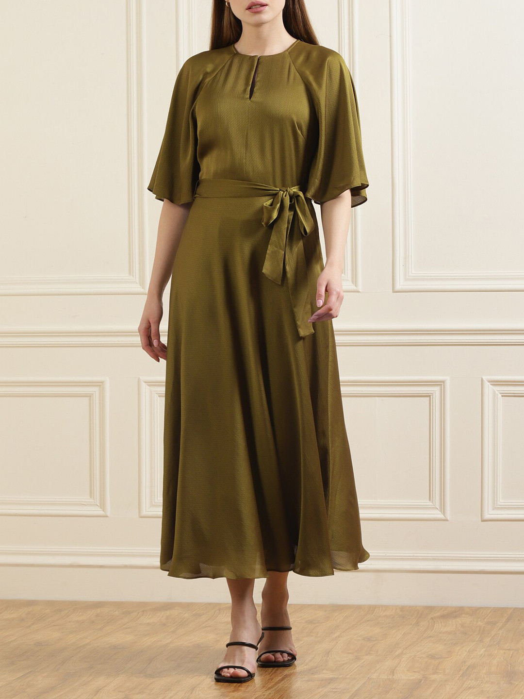 

Ted Baker Green Waist Tie-Up Maxi Dress