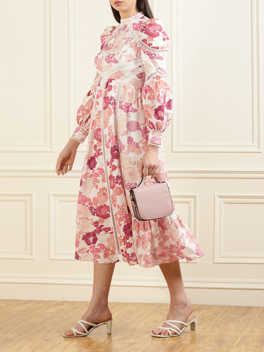 

Ted Baker Women Pink Floral Printed Fit & Flare Cotton Dress
