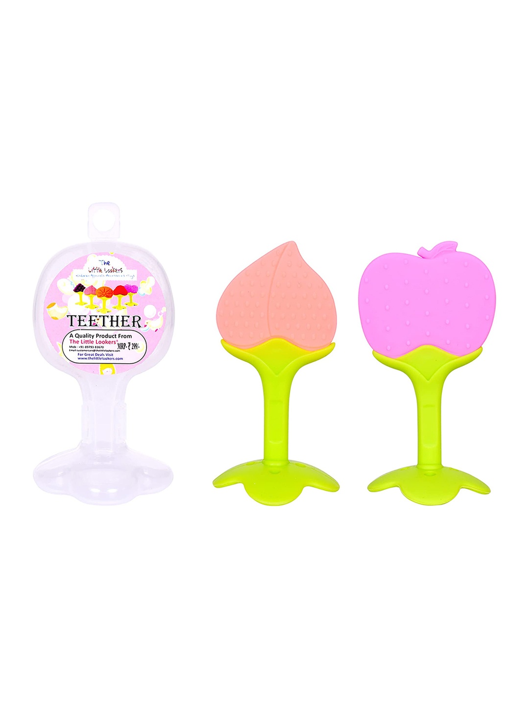 

The Little Lookers Set Of 2 Silicone BPA Free Teether, Red