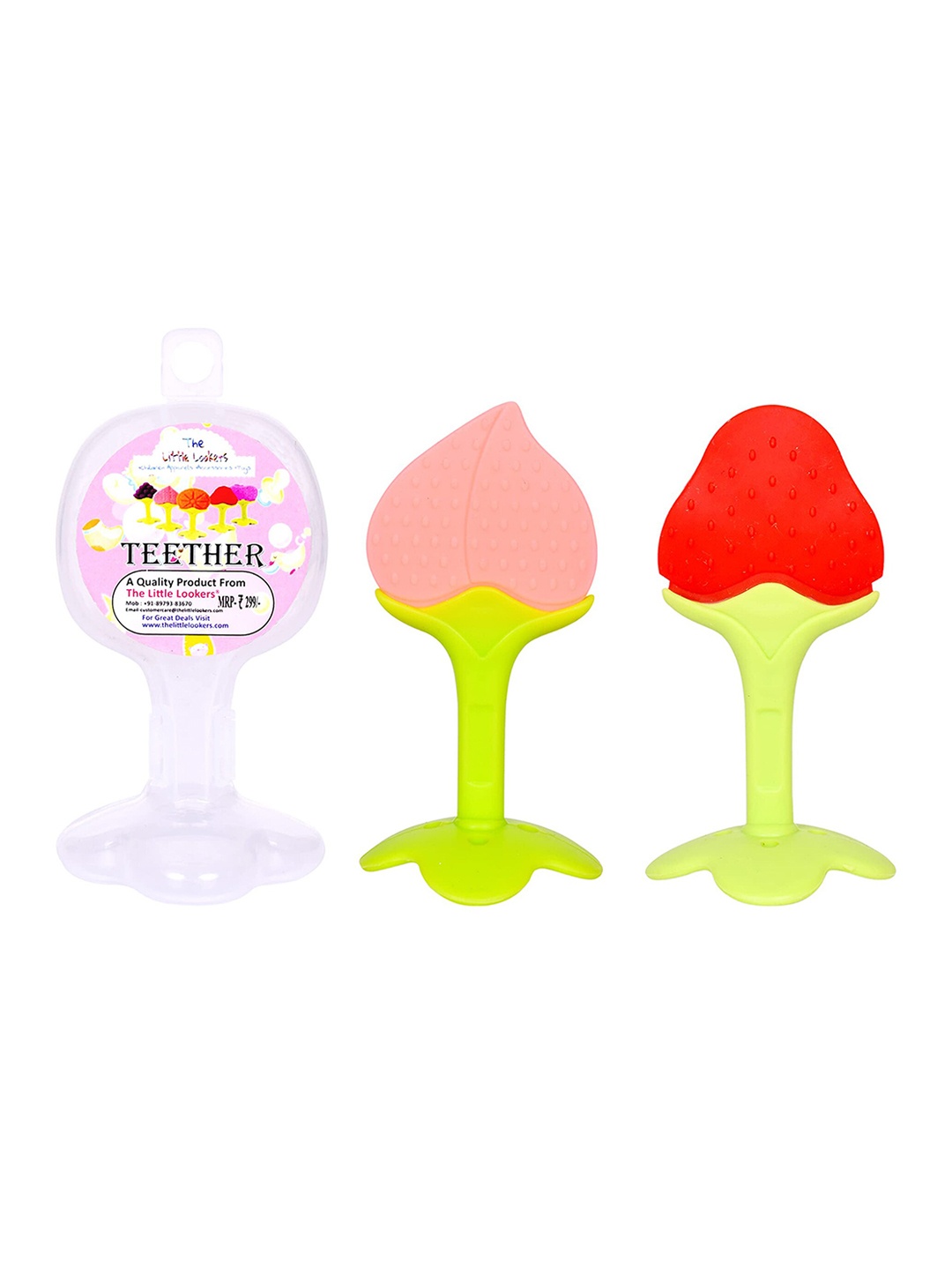 

The Little Lookers Kids Set Of 2 Silicone Fruit Teethers, Red