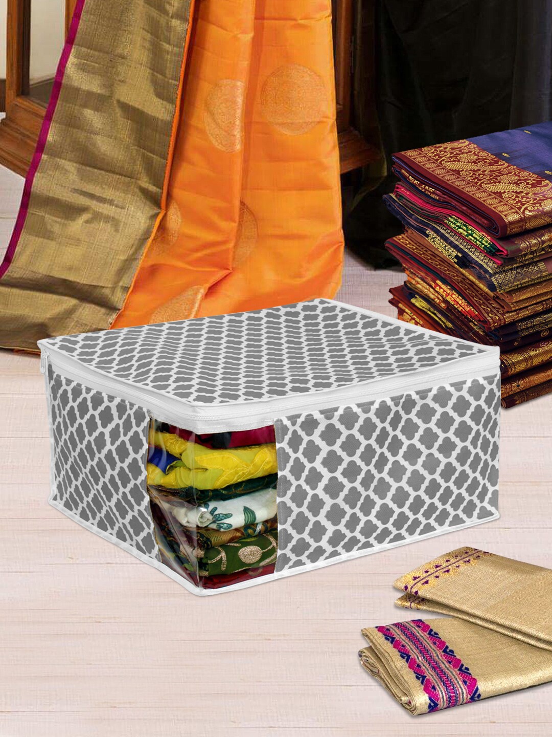 

prettykrafts Set of 12 Grey Saree Organisers