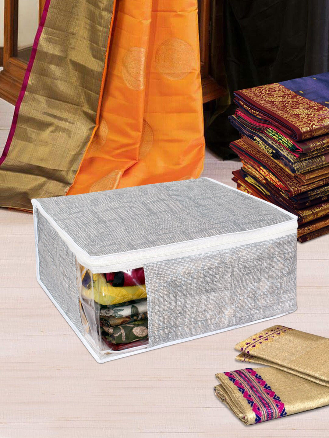 

prettykrafts Set of 12 Grey Saree Organisers