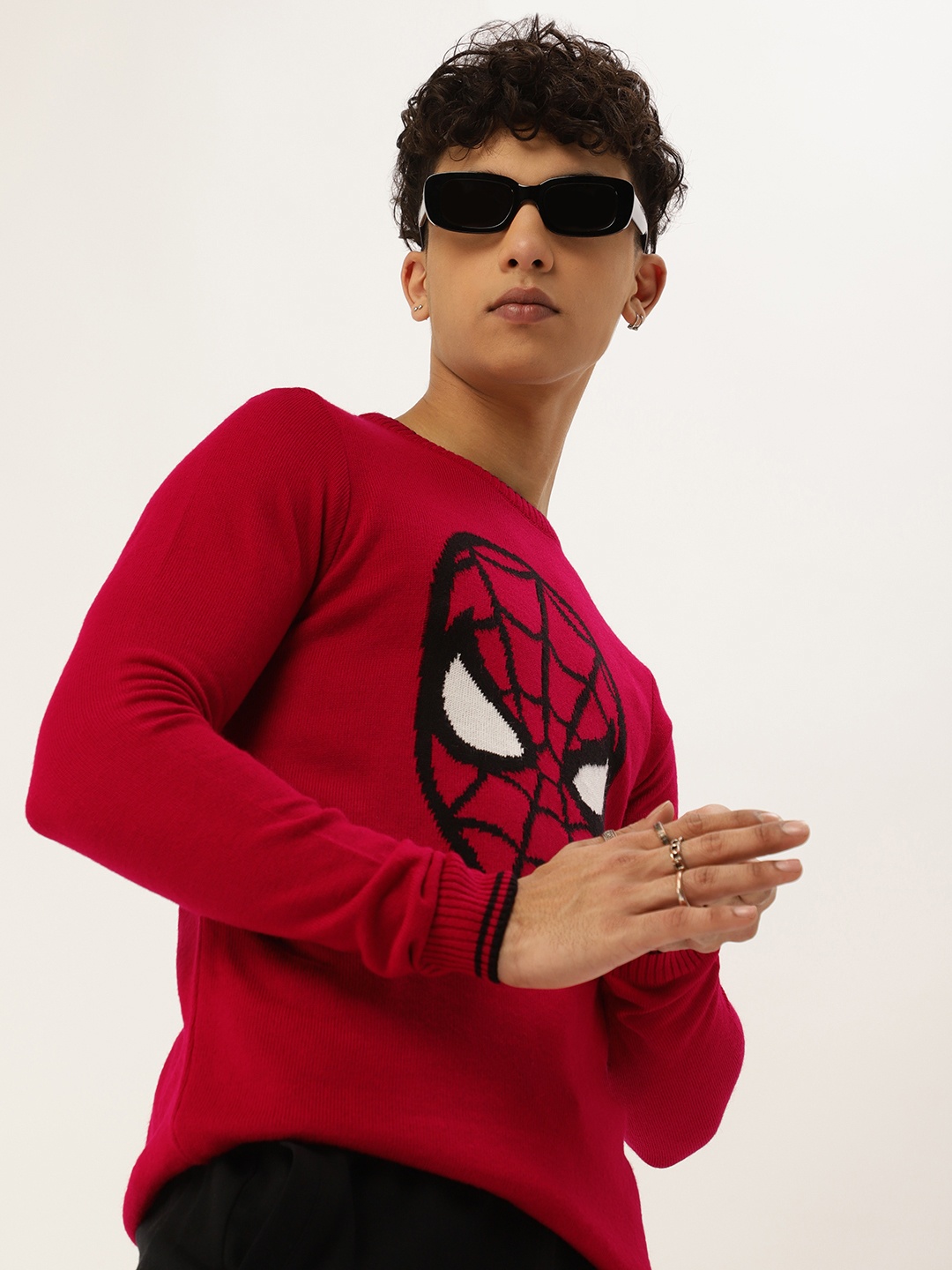 

Kook N Keech Marvel Teens Boys Red & Black Spider-Man Printed Pullover