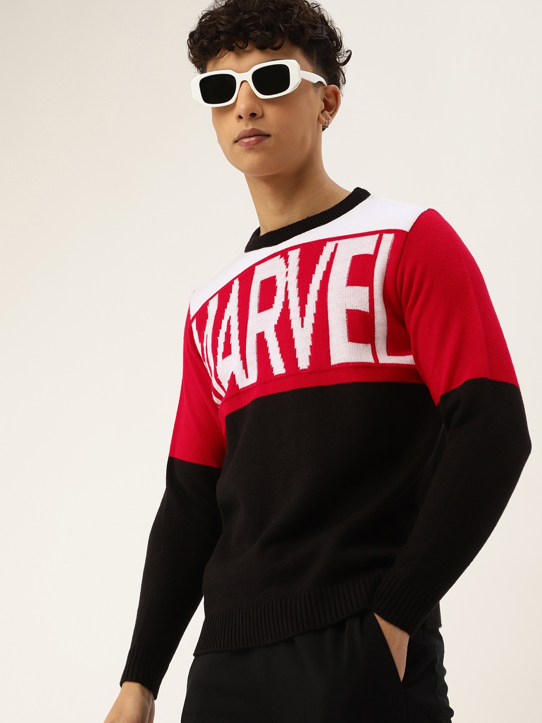 

Kook N Keech Marvel Teens Boys Colourblocked Pullover, Black