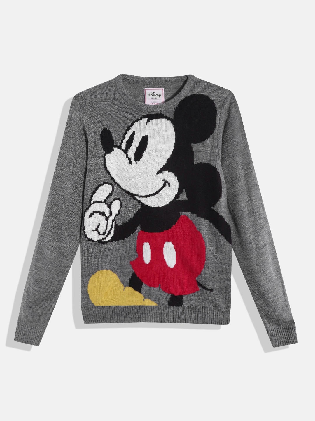 

Kook N Keech Disney Teens Girls Grey & Black Mickey Mouse Printed Pullover