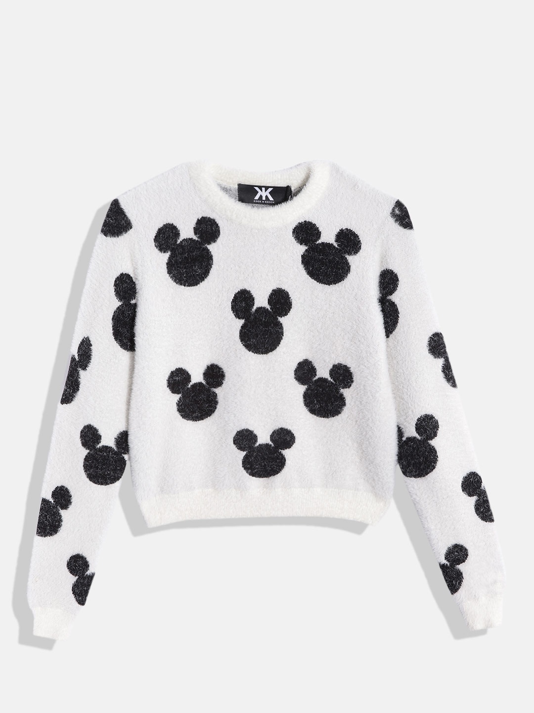 

Kook N Keech Disney Teens Girls White & Black Humour and Comic Printed Pullover, Off white