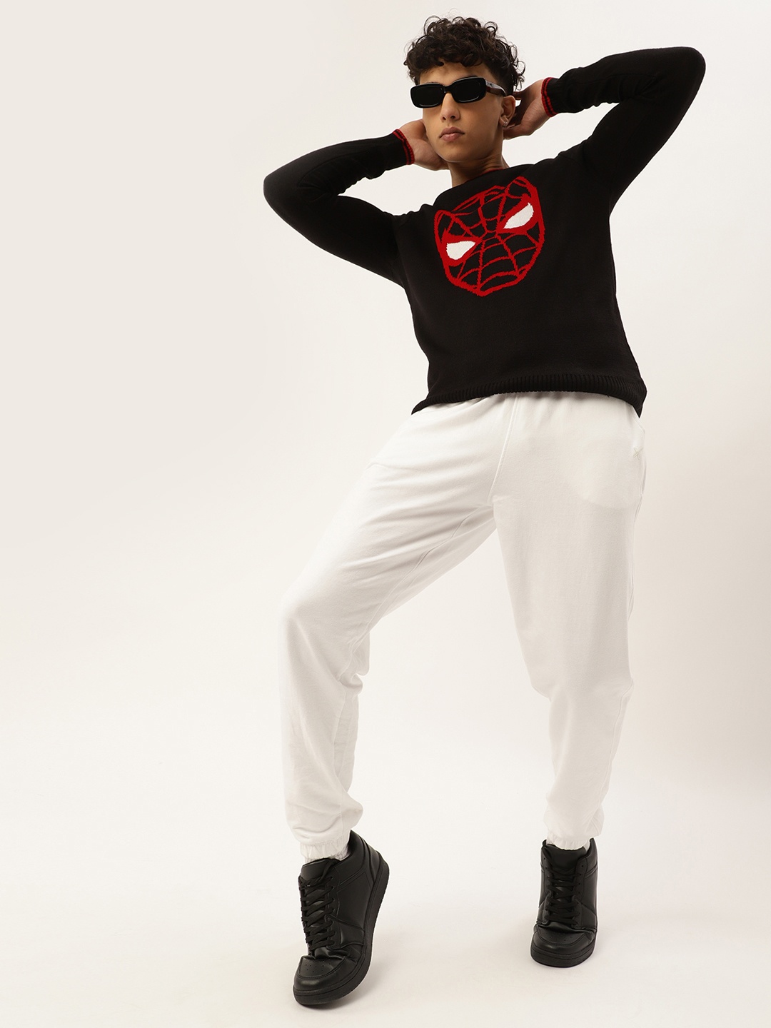 

Kook N Keech Marvel Teens Boys Black & Red Spider-Man Printed Pullover