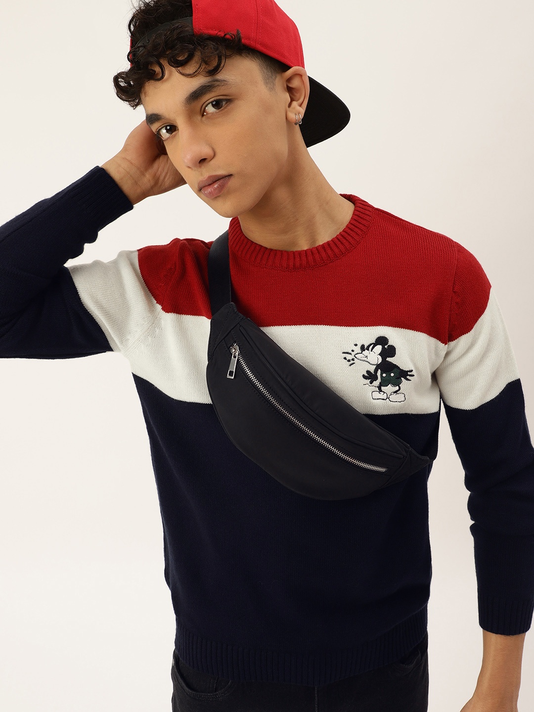 

Kook N Keech Teens Boys Navy Blue & White Colourblocked Pullover