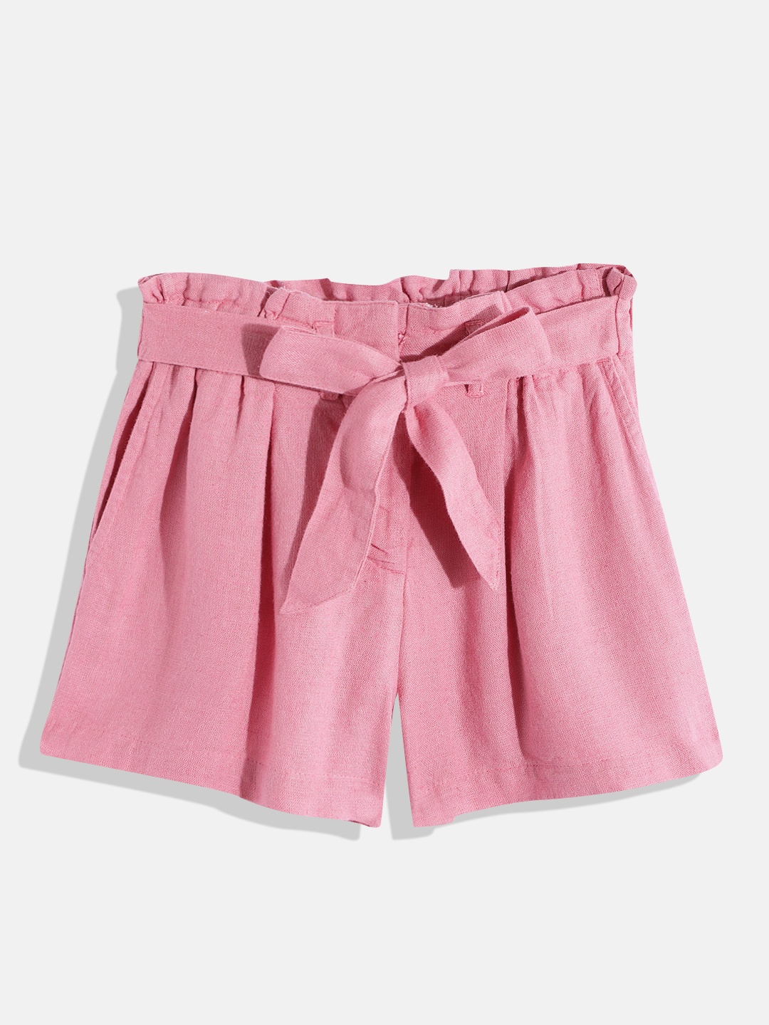 

Marks & Spencer Girls Regular Shorts With Belt, Pink
