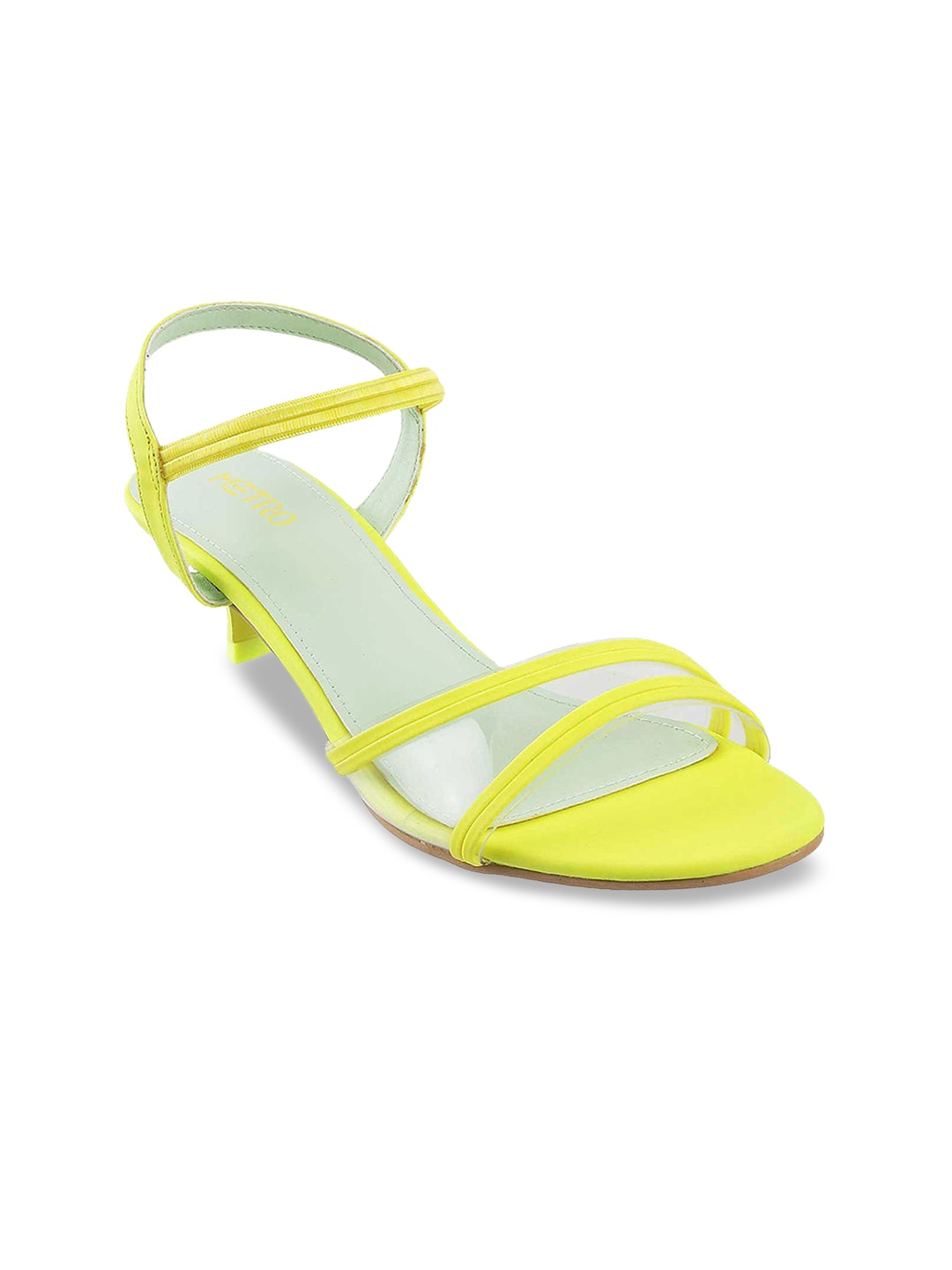 

Metro Yellow Solid Kitten Heel Sandals