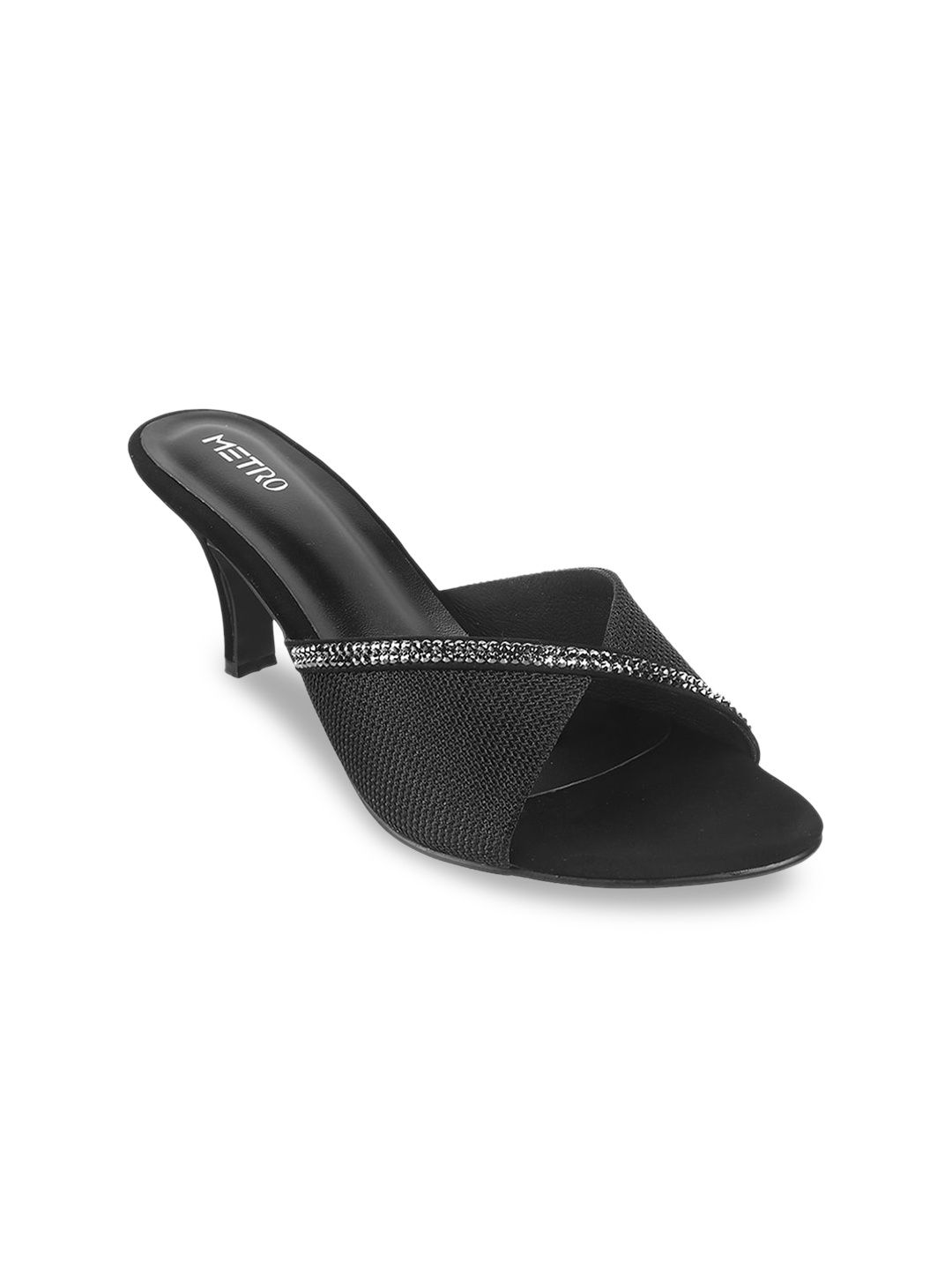 

Metro Black Embellished Sandals