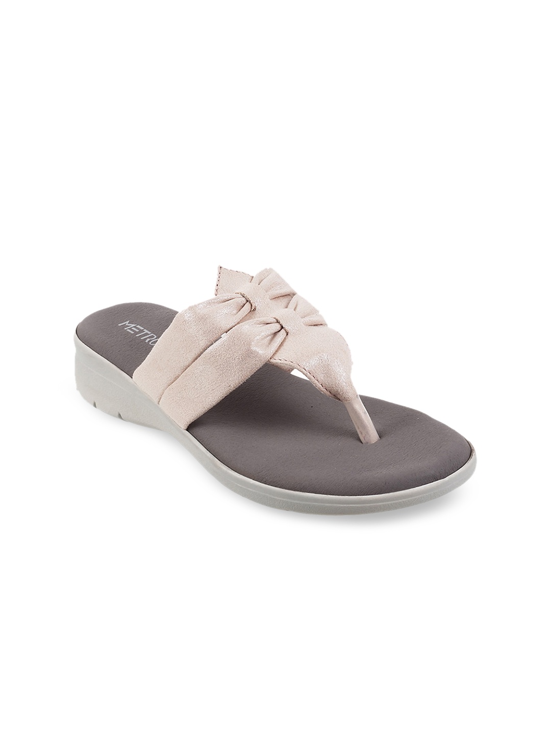 

Metro Beige Comfort Heels with Bows