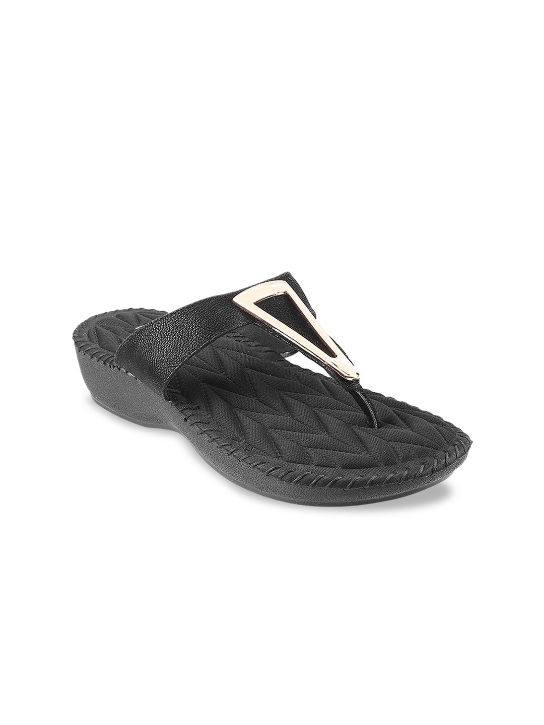 

Metro Black Printed Comfort Sandals