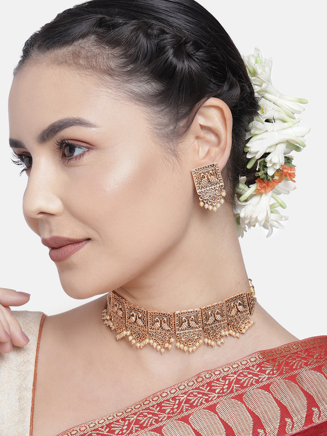 

Kord Store Antique Rose Gold-Plated Beaded Necklace & Earrings Set