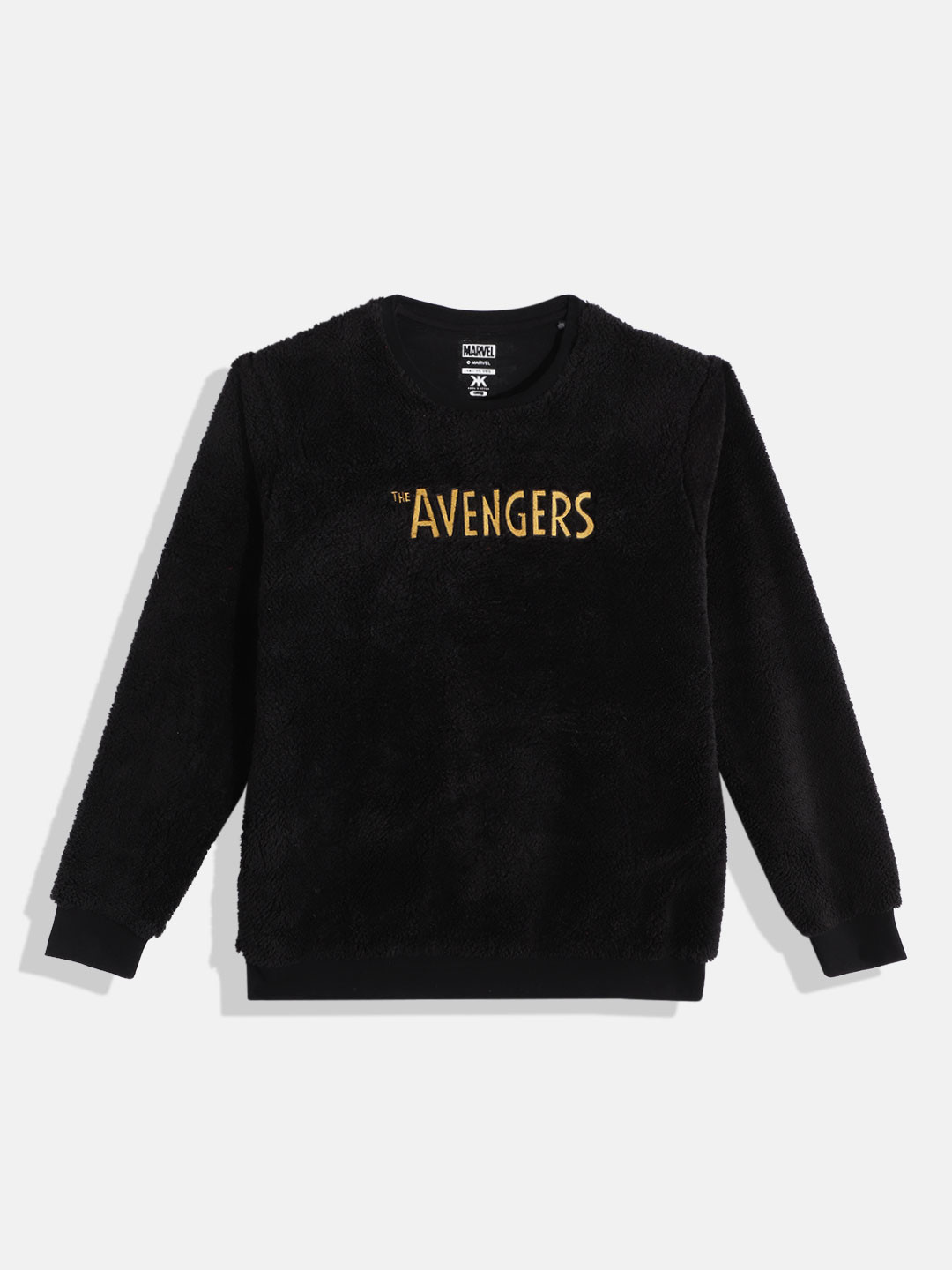 

Kook N Keech Marvel Teens Boys Black Solid Avengers Round Neck Sweatshirt