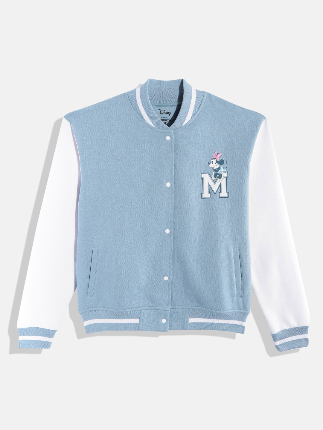 

Kook N Keech Disney Teens Girls Blue & White Printed Mock Collar Sweatshirt