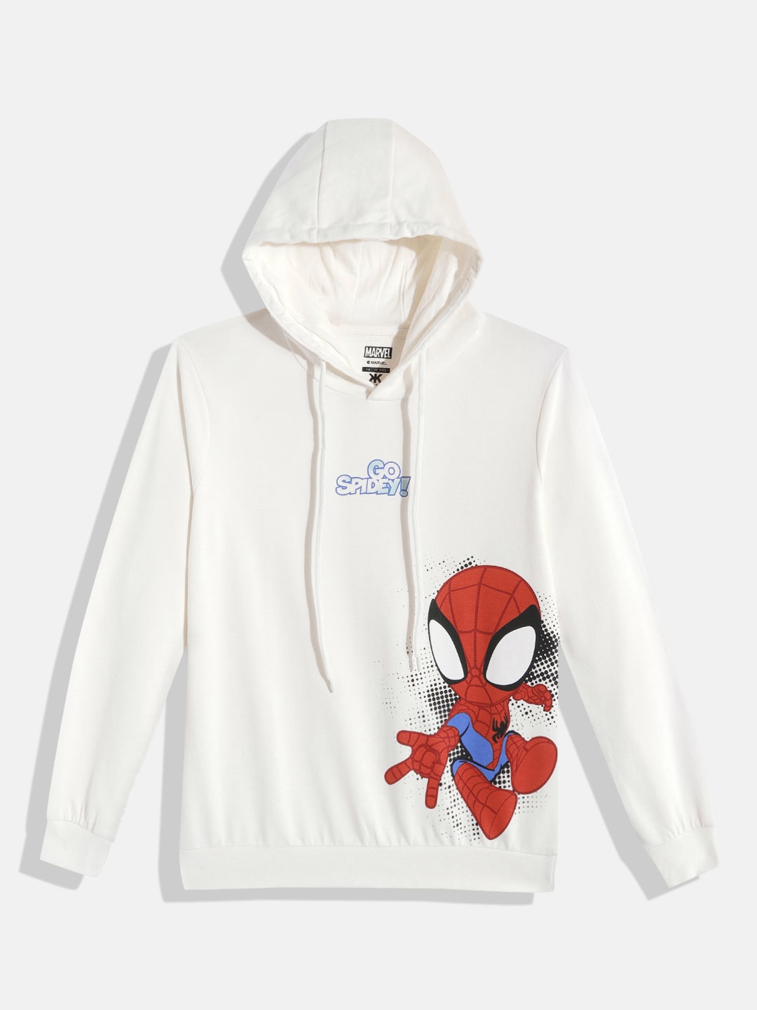 

Kook N Keech Marvel Teens Boys Off White & Red Spiderman Print Hooded Sweatshirt