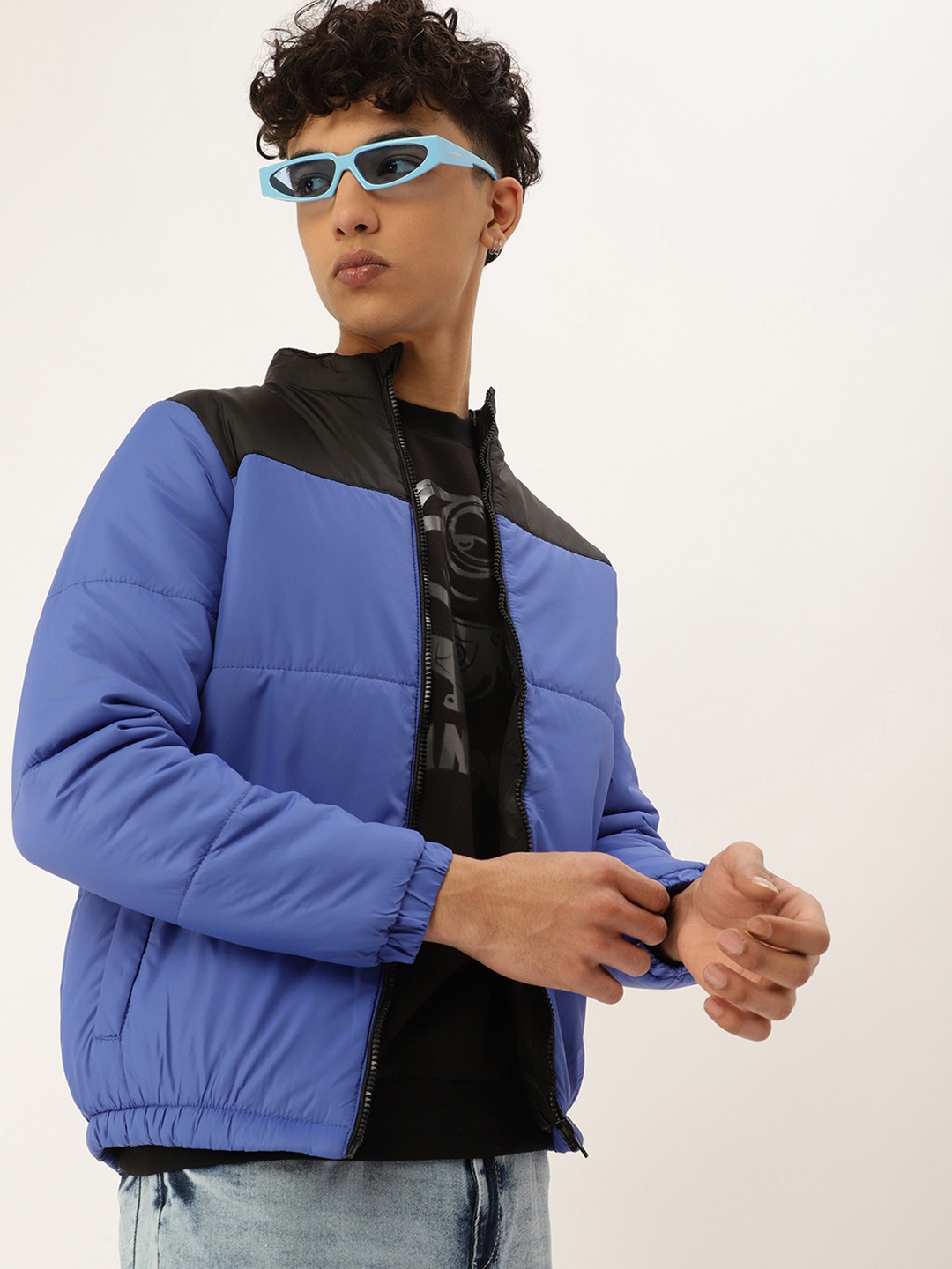 

Kook N Keech Teens Boys Blue & Black Colourblocked Padded Jacket