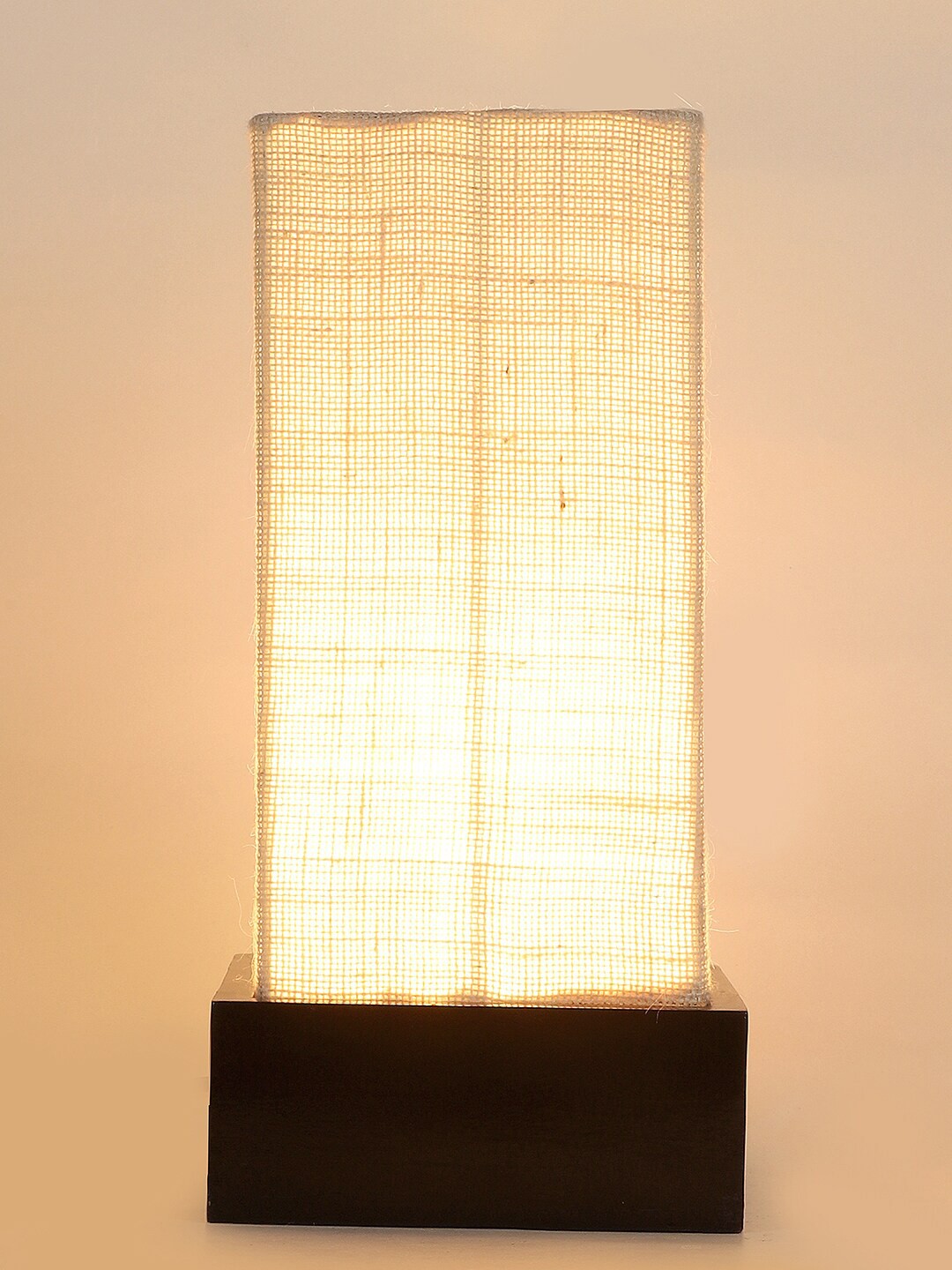 

Devansh White & Black Solid Wooden Table Lamp with Jute Shade