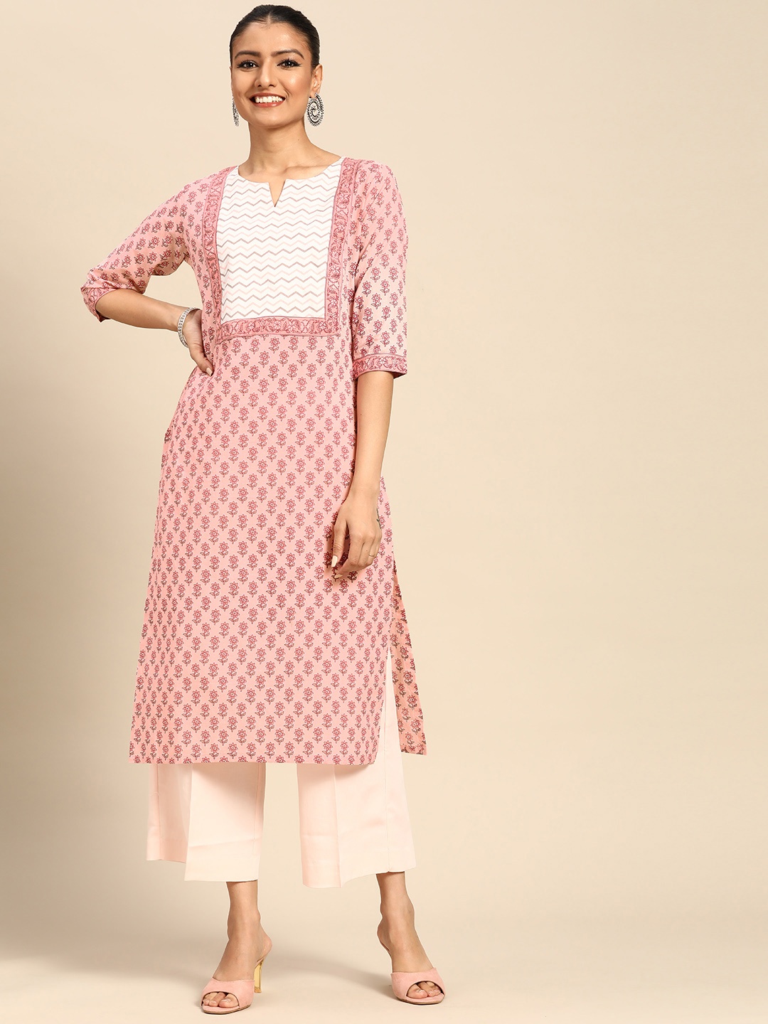 

Gerua By Libas Women Pink Ethnic Motifs Printed Kurta